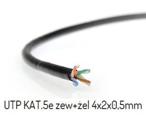 UTP KAT5E PE+ŻEL 100M Przewód UTP kat. 5e+żel U/UTP 4x2x0,5mm (krążek 100m)