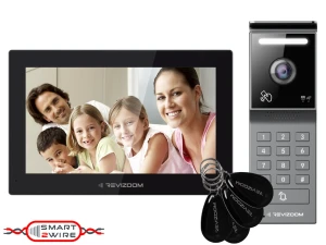 RM-T275HD2 BLACK/RC-215HD2-CK Wideodomofon 7" głośnomówiący Smart HD z kamerą natynkową szerokokątna z klawiaturą numeryczną i czytnikiem RFID